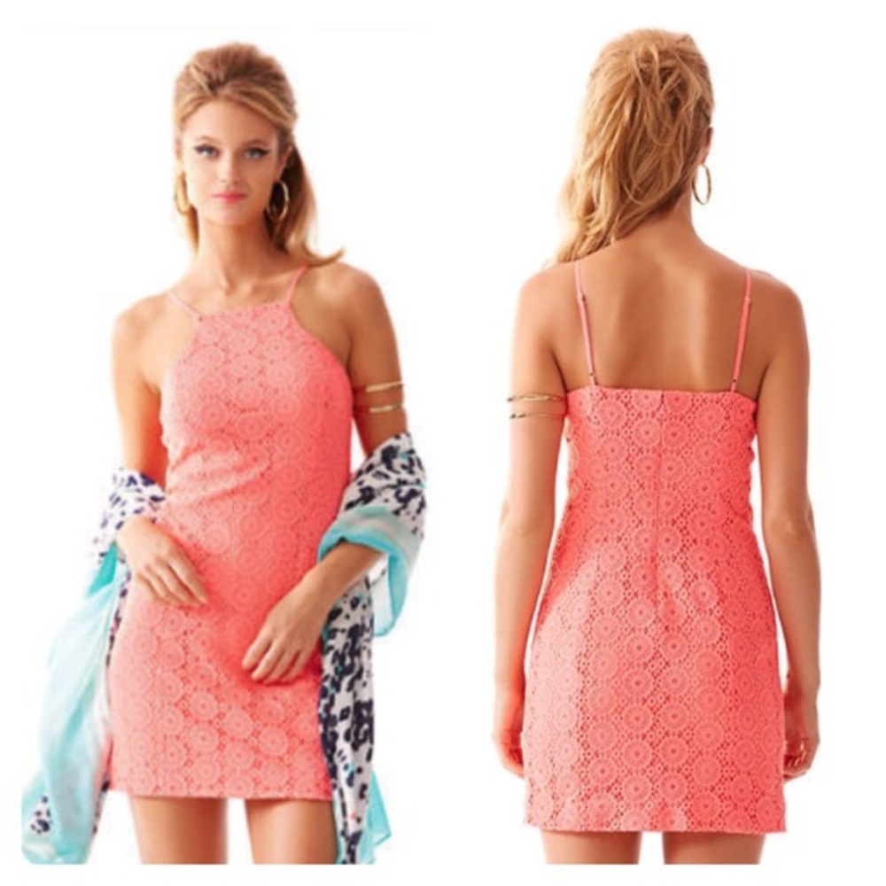 Lilly Pulitzer Costello Coral Pink Lace Dress